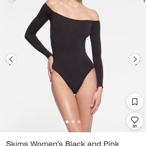 Skims Women's Black Off-Shoulder Bodysuit